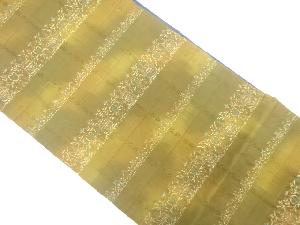 横段に花更紗模様織出し全通袋帯